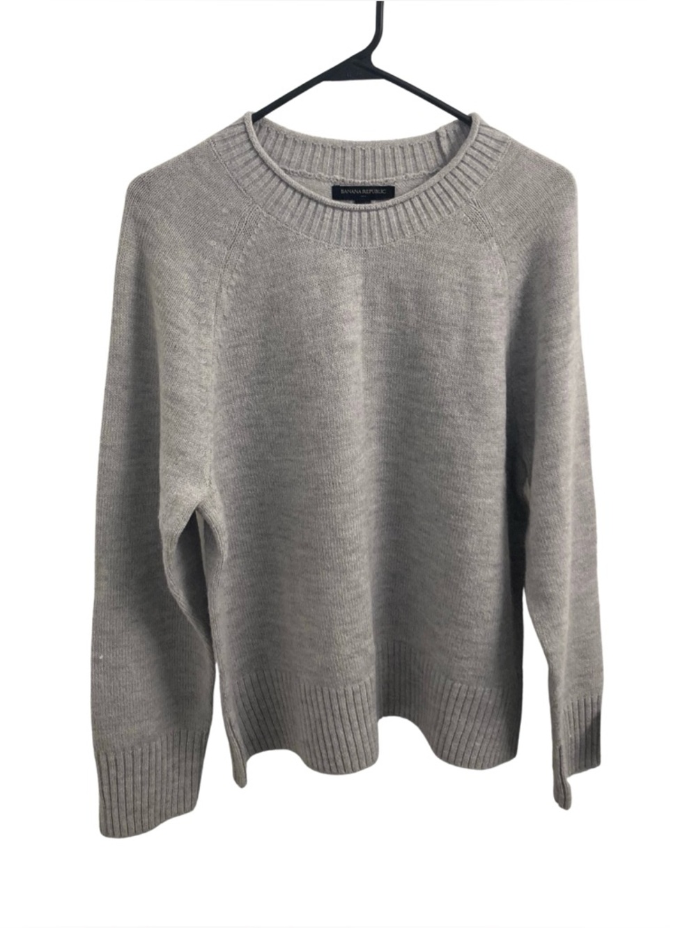 Banana Republic Light Heather Gray Crew Neck Pullover Sweater Size L